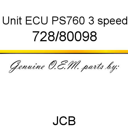 Unit, ECU, PS760 3 speed 728/80098