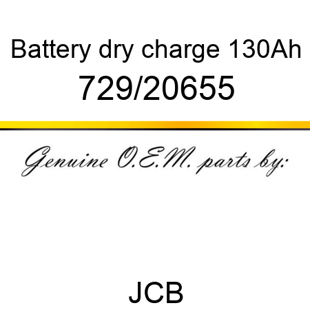 Battery, dry charge, 130Ah 729/20655