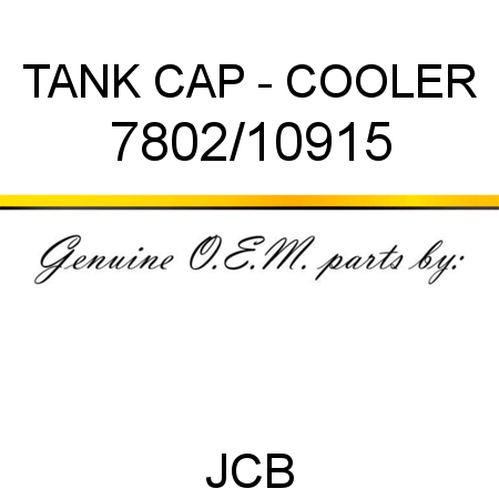 TANK CAP - COOLER 7802/10915