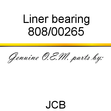 Liner, bearing 808/00265