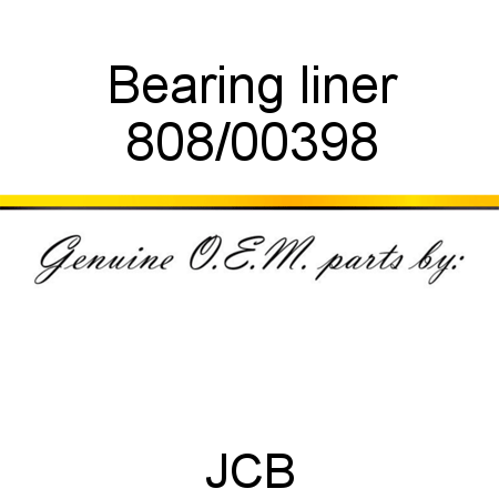 Bearing, liner 808/00398