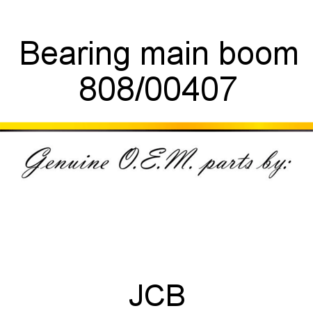Bearing, main boom 808/00407