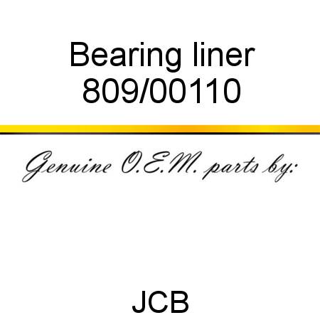 Bearing, liner 809/00110