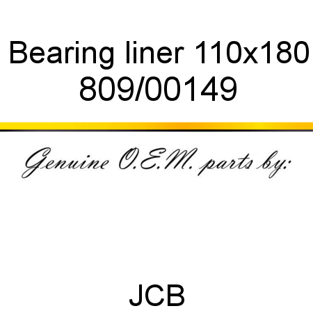 Bearing, liner, 110x180 809/00149