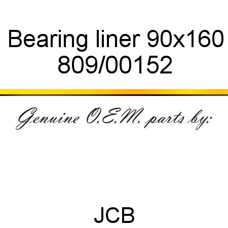 Bearing, liner, 90x160 809/00152