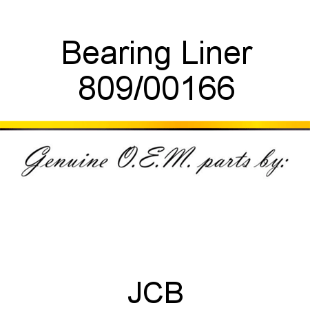 Bearing, Liner 809/00166