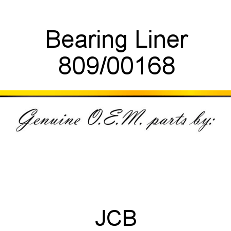 Bearing, Liner 809/00168