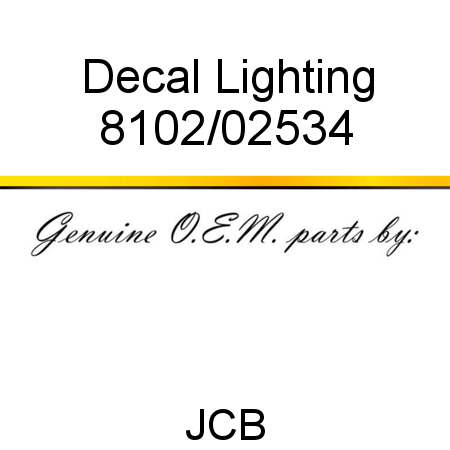 Decal, Lighting 8102/02534