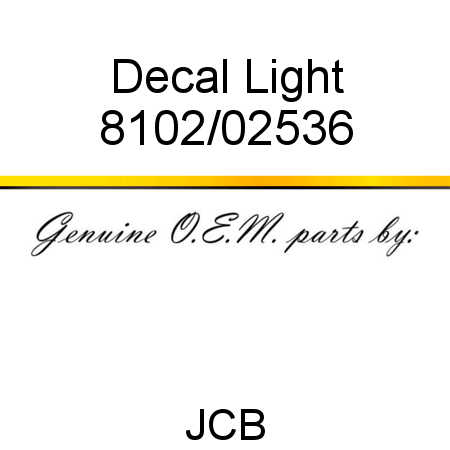 Decal, Light 8102/02536