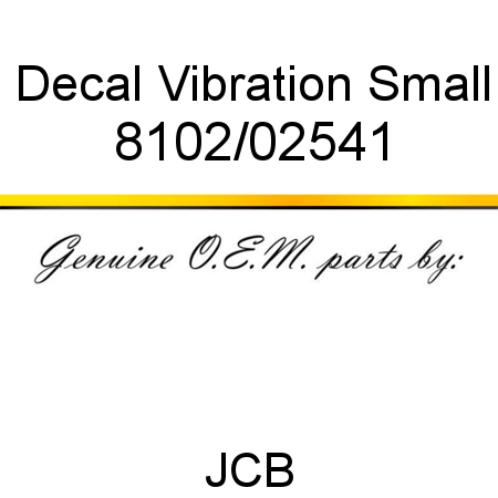Decal, Vibration, Small 8102/02541
