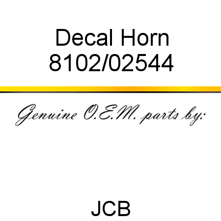 Decal, Horn 8102/02544