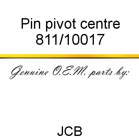 Pin, pivot, centre 811/10017