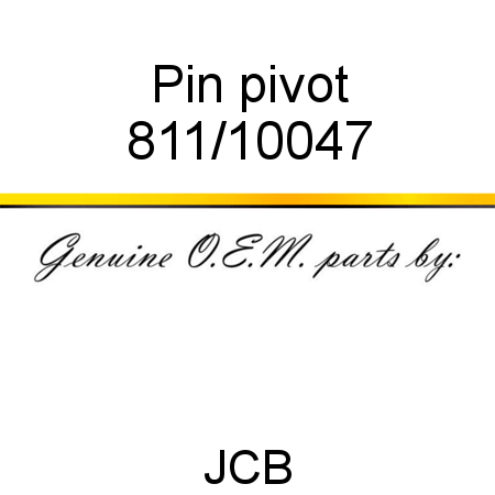 Pin, pivot 811/10047