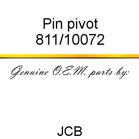 Pin, pivot 811/10072