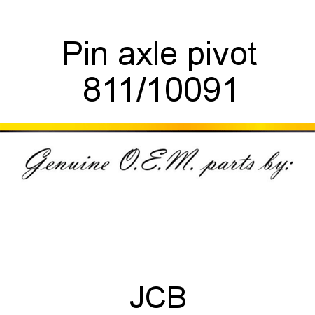 Pin, axle pivot 811/10091