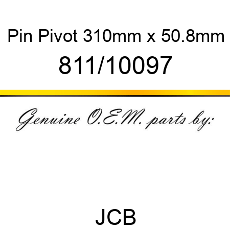 Pin, Pivot, 310mm x 50.8mm 811/10097