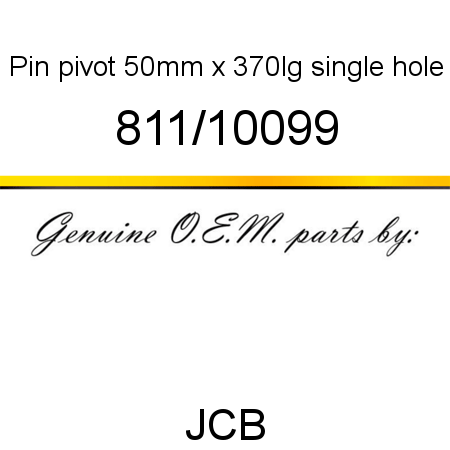 Pin, pivot, 50mm x 370lg, single hole 811/10099