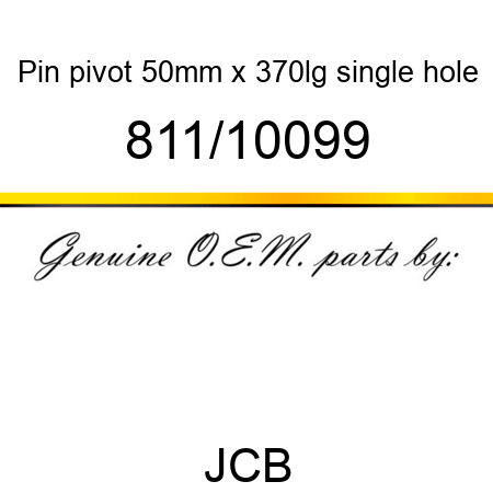 Pin, pivot, 50mm x 370lg, single hole 811/10099
