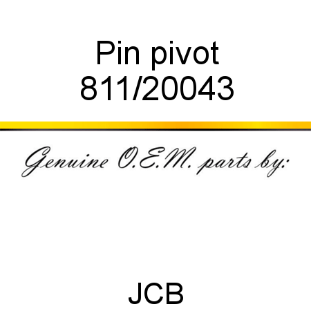 Pin, pivot 811/20043