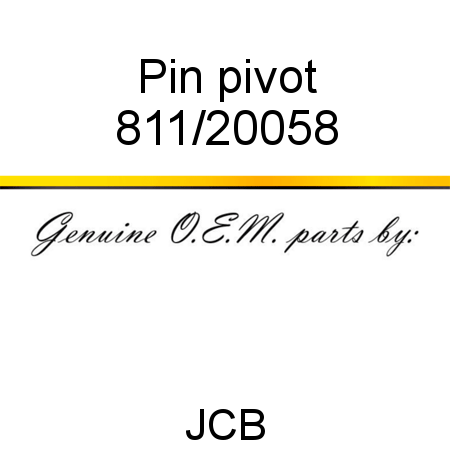 Pin, pivot 811/20058