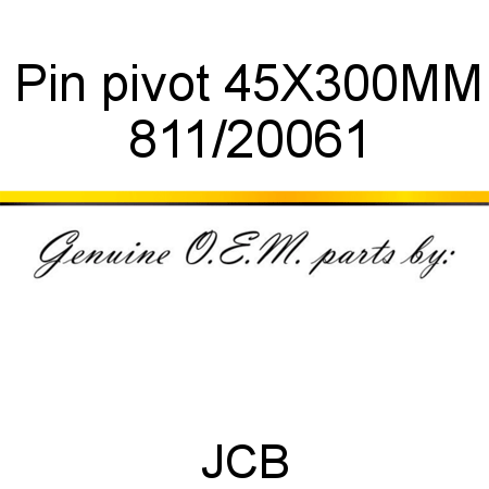 Pin, pivot, 45X300MM 811/20061