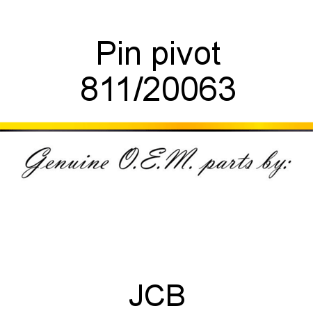 Pin, pivot 811/20063