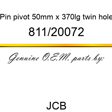 Pin, pivot, 50mm x 370lg, twin hole 811/20072