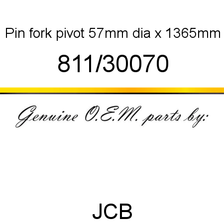 Pin, fork pivot, 57mm dia x 1365mm 811/30070