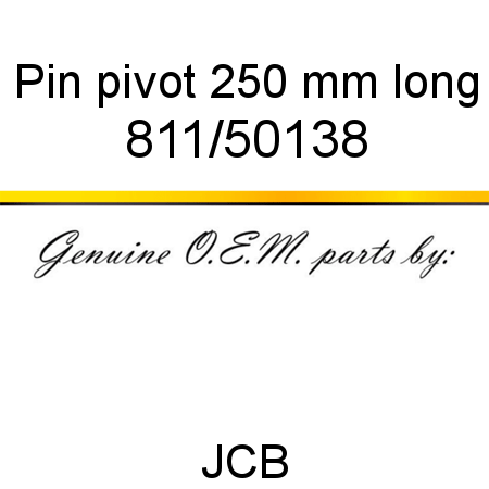 Pin, pivot, 250 mm long 811/50138