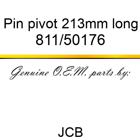 Pin, pivot, 213mm long 811/50176