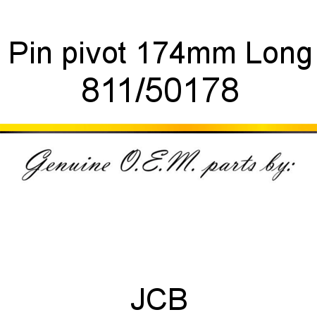 Pin, pivot, 174mm Long 811/50178