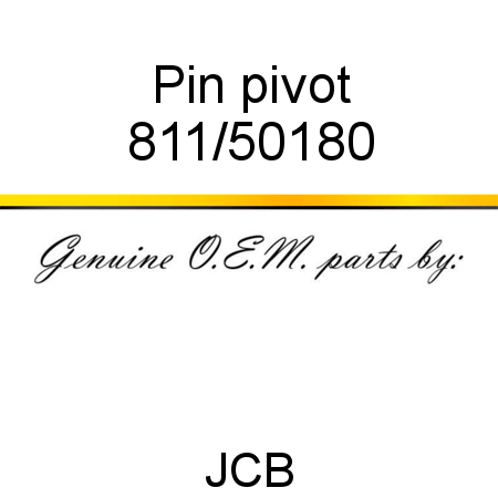 Pin, pivot 811/50180
