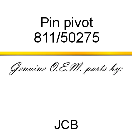 Pin, pivot 811/50275
