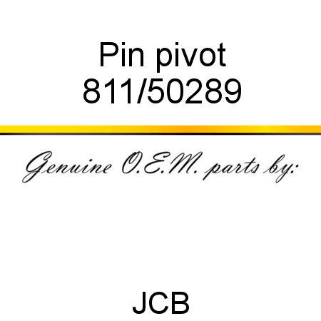 Pin, pivot 811/50289