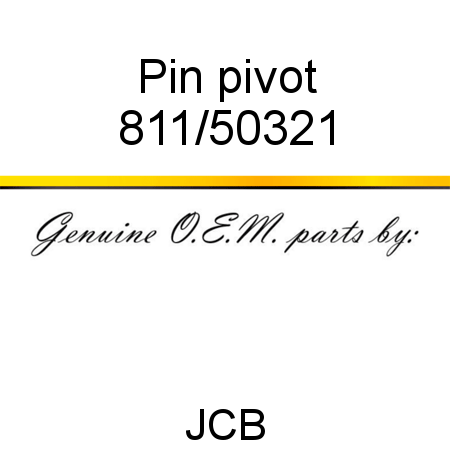 Pin, pivot 811/50321