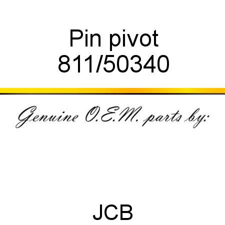 Pin, pivot 811/50340