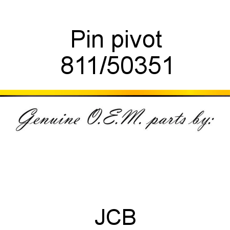 Pin, pivot 811/50351