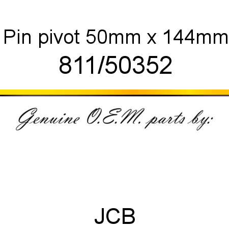 Pin, pivot, 50mm x 144mm 811/50352