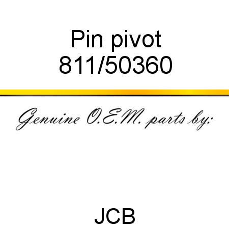 Pin, pivot 811/50360