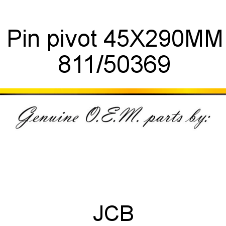 Pin, pivot, 45X290MM 811/50369
