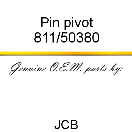 Pin, pivot 811/50380