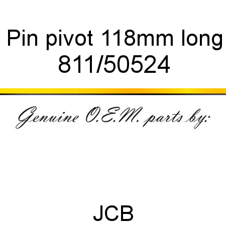 Pin, pivot, 118mm long 811/50524