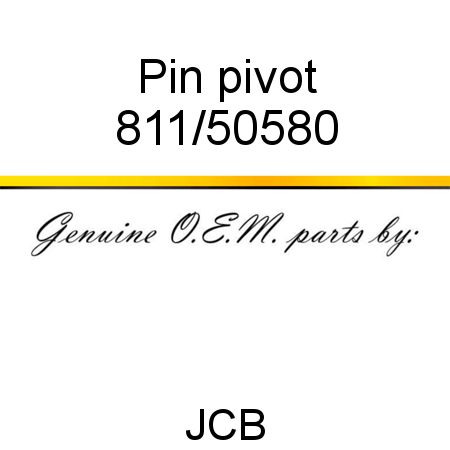 Pin, pivot 811/50580