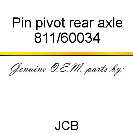 Pin, pivot, rear axle 811/60034
