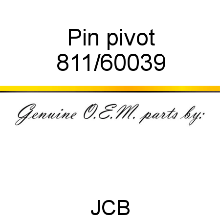 Pin, pivot 811/60039