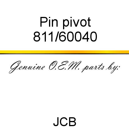 Pin, pivot 811/60040