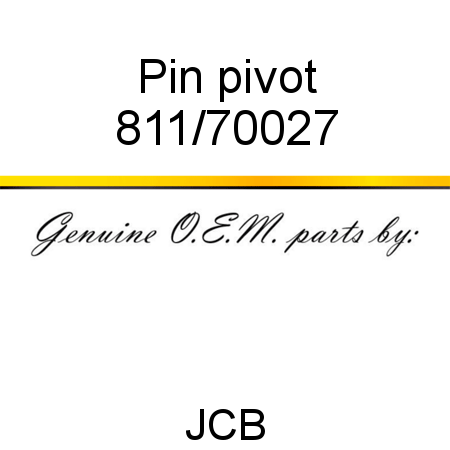 Pin, pivot 811/70027