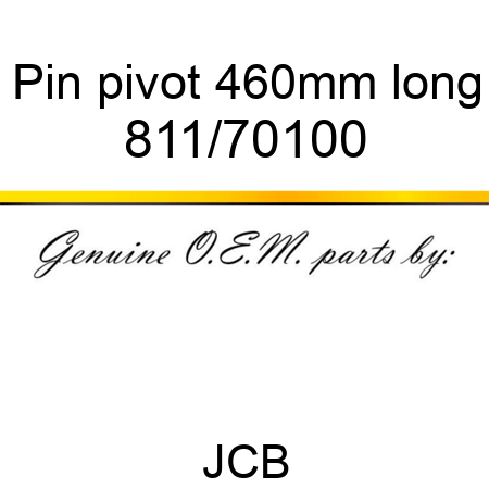Pin, pivot, 460mm long 811/70100