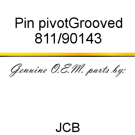 Pin, pivot,Grooved 811/90143