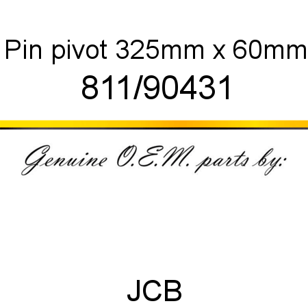Pin, pivot, 325mm x 60mm 811/90431